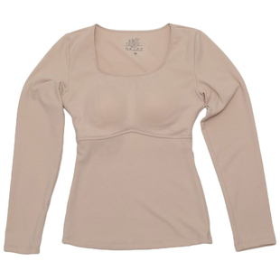 香月明美秋冬保暖上衣女薄款磨毛带胸垫长袖内穿打底衫内衣65821