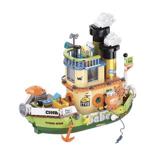 TOPTOY中国积木小鹦鹉bebe度假系列积木船帆拼装玩具新年礼物