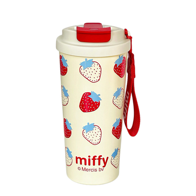 米菲保温杯男女生高颜值咖啡杯外出车载便携吸管杯办公室喝水杯子