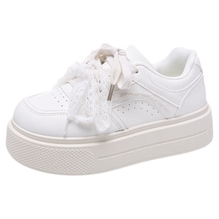 可爱的你厚底板鞋女款2026新款春季小白鞋子女鞋百搭学生面包鞋潮