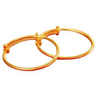 光面儿童手镯婴儿推拉沙金镯子宝宝礼物可调节小孩素圈假黄金