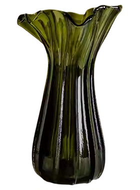 现代轻奢玻璃花瓶摆件客厅插花水培花器装饰品绿色白菜造型工艺品