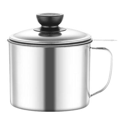 油壶特厚不锈钢带盖储滤油神器
