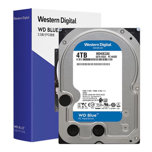 WD/西部数据WD40EZAX/ZX 4T台式机械硬盘3.5寸西数4TB蓝盘CMR垂直