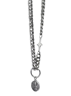 NFF星芒圆牌钛钢高级嘻哈项链潮