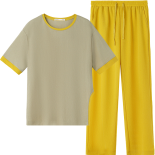淳度女士睡衣夏季全棉短袖高级感好看漂亮出门可外穿家居服套装