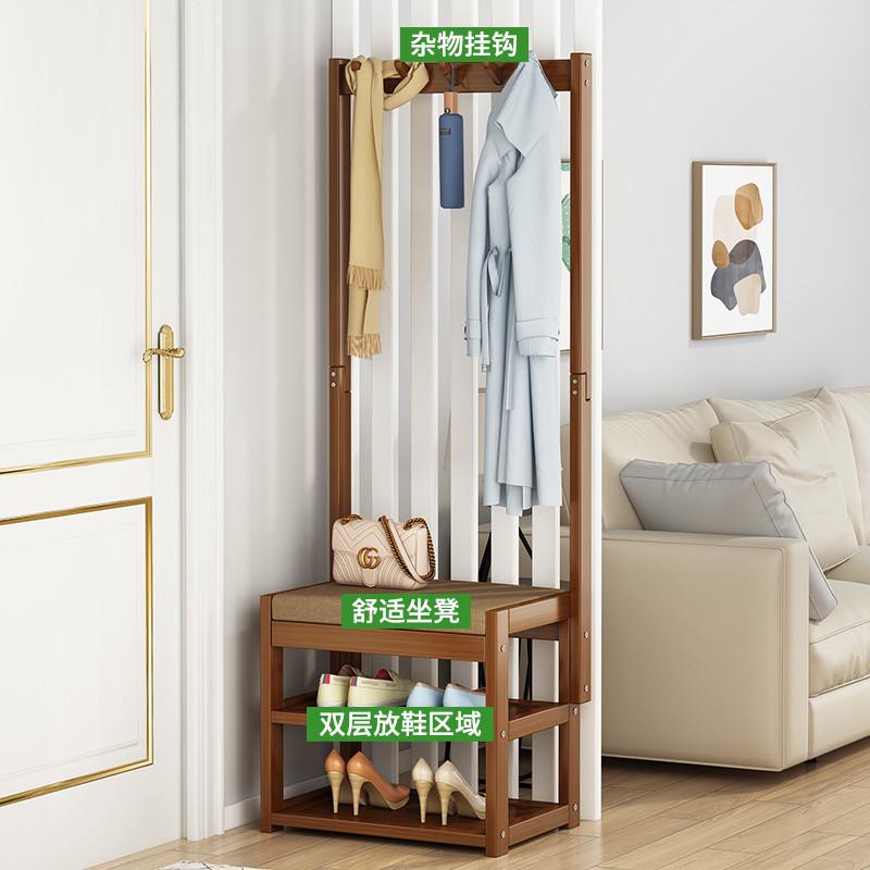 换鞋凳门口家用衣帽架一体挂衣鞋柜穿鞋凳轻奢高级感软包坐椅长凳