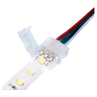 led双色温灯带3pin免焊接头卡扣 12V幻彩流水追光流星10mm连接线