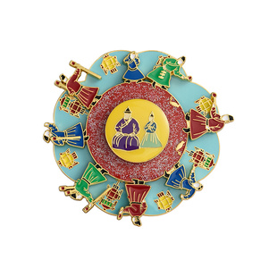 中国国家博物馆宪宗行乐图旋转冰箱贴创意冰箱装饰送朋友生日礼物