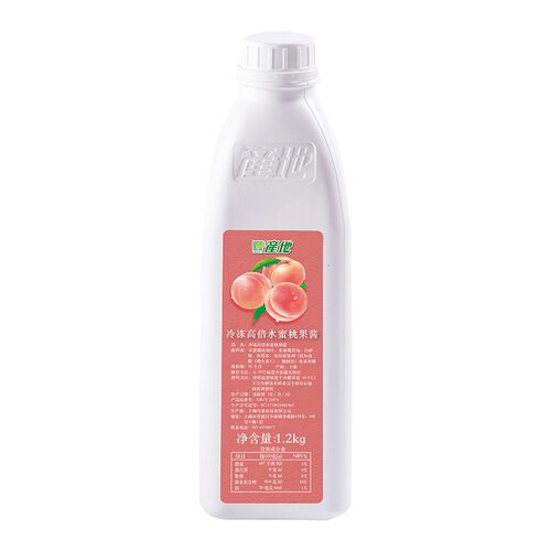 产地冷冻水蜜桃汁1.2kg 高倍水蜜桃浓缩汁 水蜜桃果酱 奶茶原料