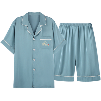 短裤夏天男款丝绸半袖加大码睡衣