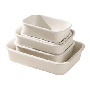 蒸锅专用碗蒸盘陶瓷烤盘烤箱沥油盘芝士焗饭盘微波炉专用白色盘子