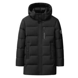 花花公子中老年羽绒服男中长款加厚爸爸冬装2025新款父亲保暖外套