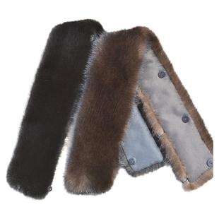 进口水貂毛领子男女通用皮衣小立领整皮保暖毛毛领真皮草占领单卖