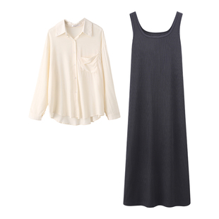 米度丽孕妇装春装套装2026新款孕妇连衣裙春夏大码吊带裙子背心裙