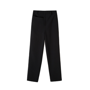 NANASTORE休闲裤女2024春季新款黑色长裤高腰宽松直筒西裤薄裤特