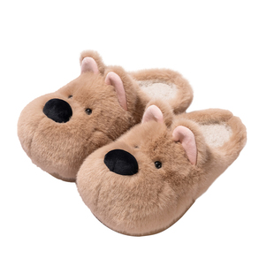 大鼻子狗棉拖鞋女款2025新款室内居家居可爱保暖毛毛绒拖鞋女冬季