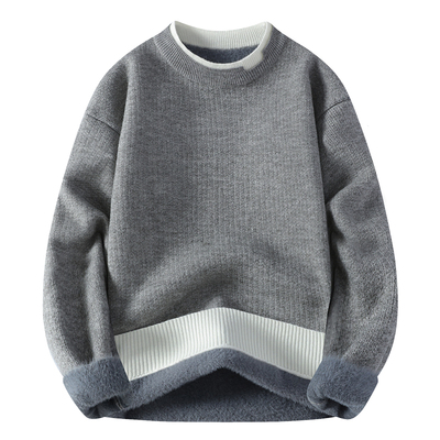 罗蒙冬季加绒男士毛衣不易变形