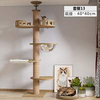 Floor-to-ceiling cat climbing frame, sky column, space capsule, cat tree, cat scratch column, cat climbing frame, solid wood step, cat furniture thumbnail 8