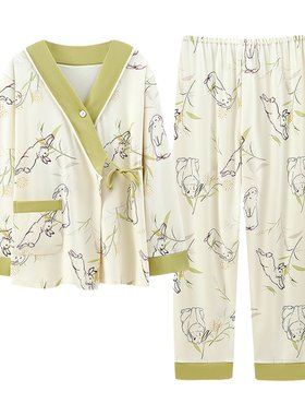 新中式带胸垫纯棉月子服春夏薄款