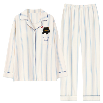 古今纯棉睡衣女带胸垫一体