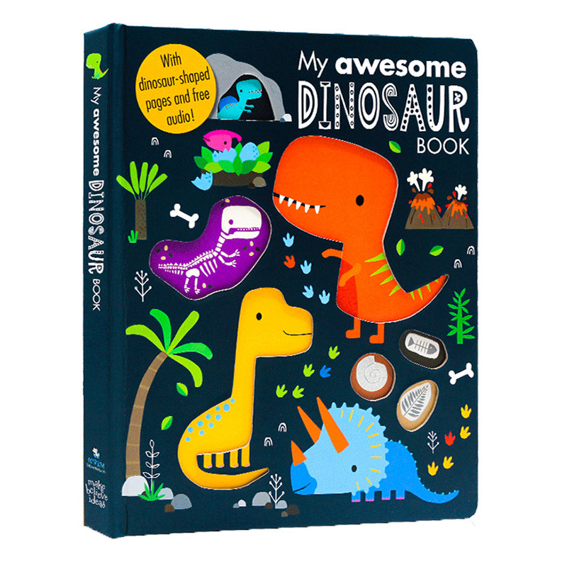 进口英文原版正版 My Awesome Dinosaur Book 我的尖叫恐龙书My Awesome Alphabet Book同系列恐龙科普百科儿童启蒙创意异型纸板书