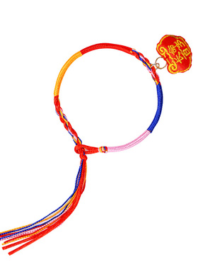 端午节手工编织花朵树叶五彩绳