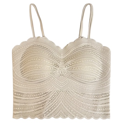 古妃镂空蕾丝美背吊带固定杯背心