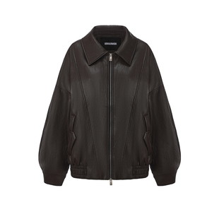 【戚薇/张极同款】SENSEAWEEK26春层次感外套宽松版柔软皮革夹克