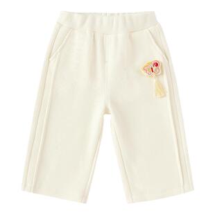 巴拉巴拉女童长裤婴儿宝宝休闲直筒裤小童2026春装新款薄绒裤子萌