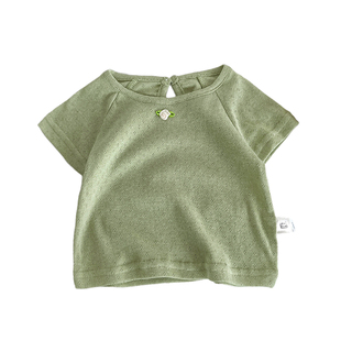 夏季薄款婴儿短袖女宝宝T恤洋气上衣女童夏装纯色半袖小童衣服潮
