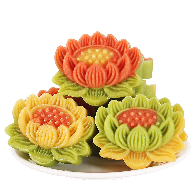 素食糕点 多彩莲花糕 传统精美茶点中式手工制作中式摆台糕点