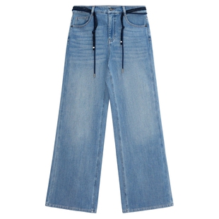 FF仿佛牛仔裤女2026春季新款高腰水洗百搭复古宽松微弹直筒阔腿裤