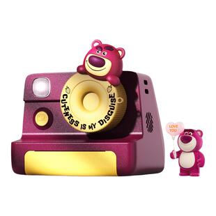 迪士尼正版拍立得儿童相机双摄可打印照片草莓熊女孩儿童生日礼物