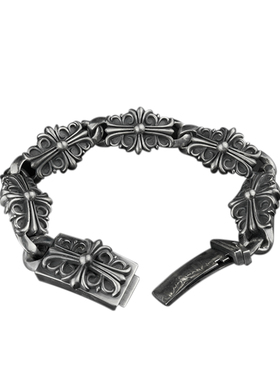 做旧男女款个性雕刻镂空手链朋克