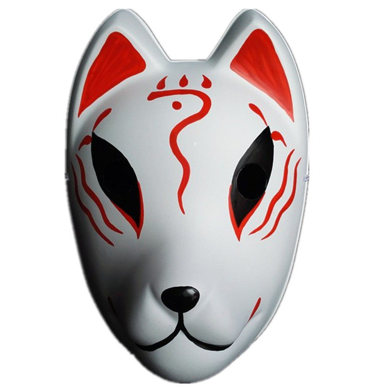 全脸塑料狐狸面具 萤火之森 阿银/金 狐狸面具 和服 日式和风cos