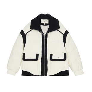 SANI奥莱甄选商场同款优质90鸭绒冬连帽收腰长款羽绒服保暖外套女