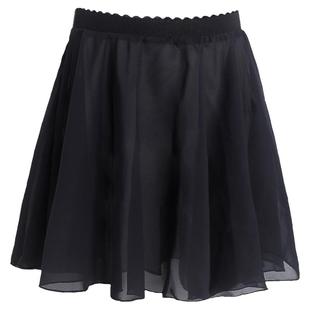 舞蹈半身裙女童雪纺裙儿童跳舞练功服蓝色短纱裙芭蕾舞白色小裙子