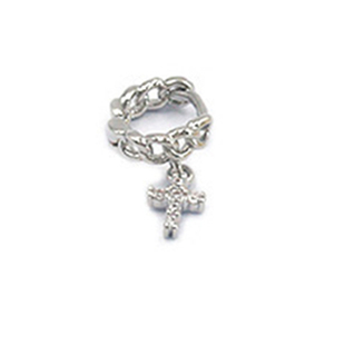 嘟嘟夫妇独特十字架超闪耳钉女医用钛钢耳蜗钉防过敏养耳洞耳骨环