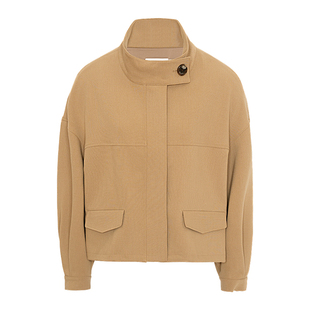 JESSIE25年秋季新款美拉德风夹克休闲工装短款风衣外套女长袖立领