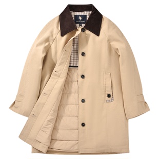 保罗彼得2025冬季女90白鸭绒中长款羽绒服保暖风衣外套LXEDU00481