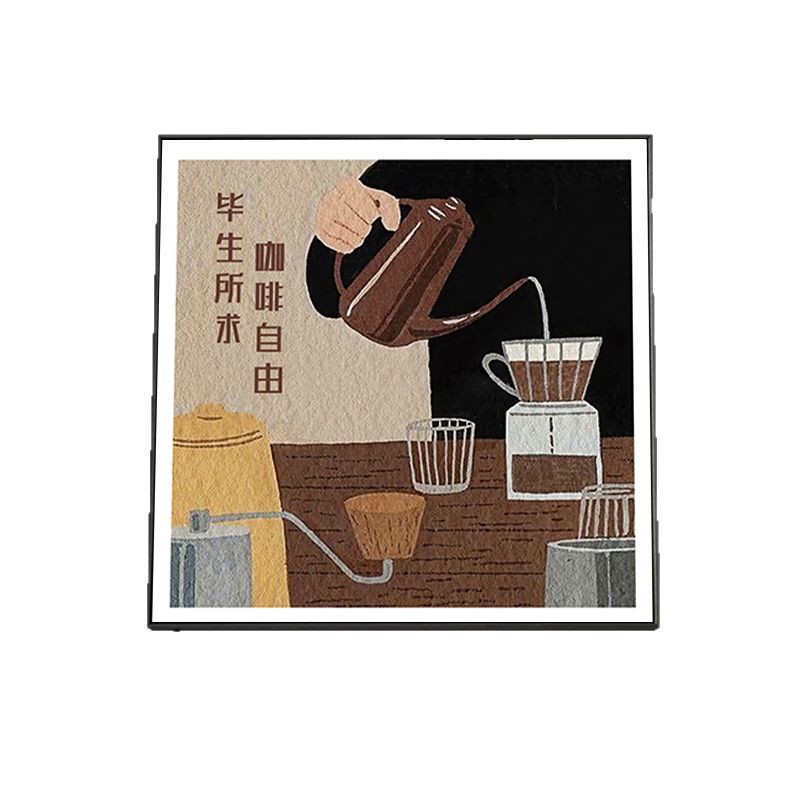 咖啡店装饰画咖啡厅饮品店水吧台餐厅墙面装饰画北欧小众复古摆画