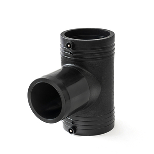 HDPE全新料电熔管件110等径电熔三通250pe电熔正三通聚乙烯给水管