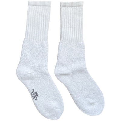 beeff加厚复古毛巾底白色堆堆袜