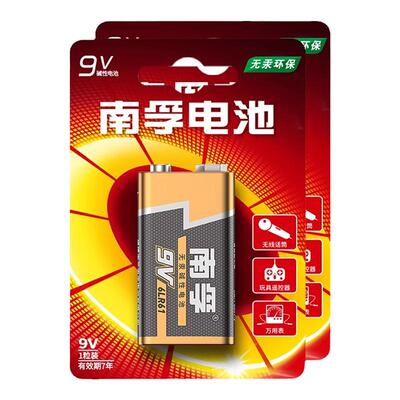 南孚9V电池碱性话筒麦克风6lr61万用表方形报警器遥控器6f22整盒