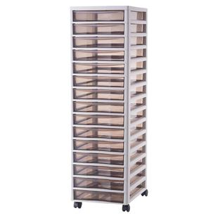 日式B4文件柜档案柜资料架子储物落地多层抽屉柜万向轮可移动透明