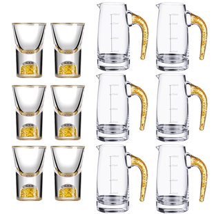 金箔白酒杯分酒器家用创意奢华高档量酒器饭店酒店倒酒壶玻璃酒壶