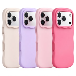 按键全包】铂信适用苹果17promax手机壳新款波浪液态硅胶iphone17保护套16pro全包防摔15pm小众ip14情侣13por