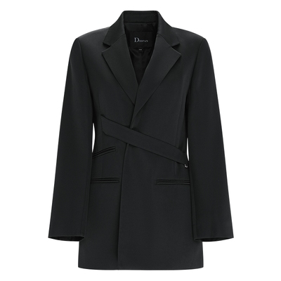 IDPAN黑色极简西装外套春季新款时尚职场通勤简约干练西服