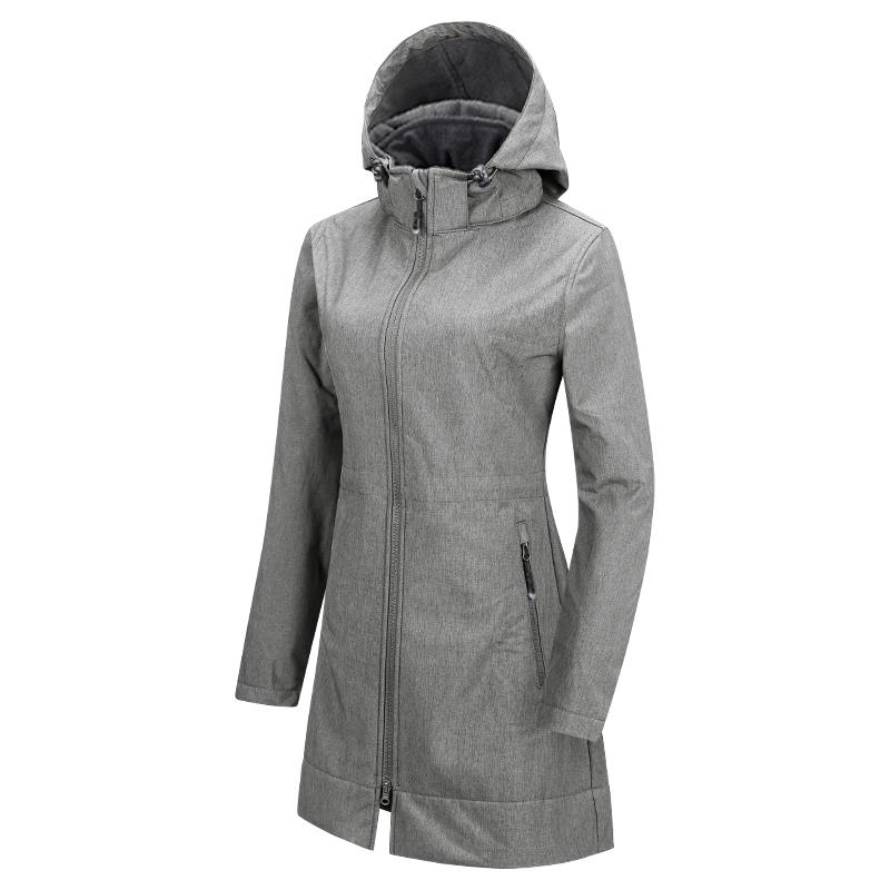 33000ft北欧户外冲锋衣女复合布抓绒内里秋冬防风防水徒步中长款